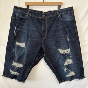 X-CAPE Dark Wash Distressed Shorts Size 46